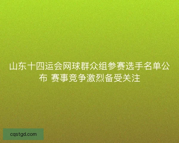 山东十四运会网球群众组参赛选手名单公布 赛事竞争激烈备受关注